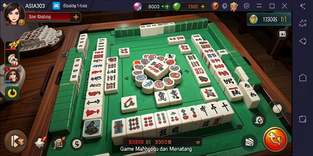 Screenshot utama ASIA303 menampilkan gameplay Mahjong yang seru dan penuh warna.