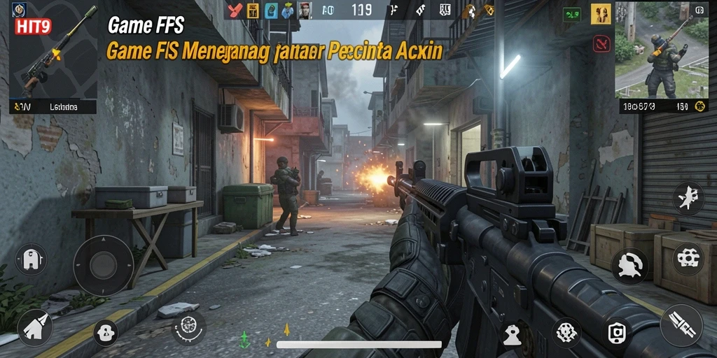 Tampilan gameplay HIT9 dengan aksi tembak-menembak yang seru.