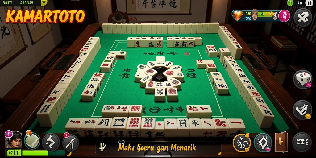 Tampilan gameplay Mahjong yang menarik dan interaktif di KAMARTOTO.