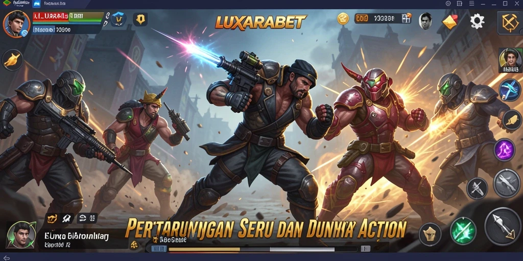 Tampilan seru gameplay LUXARABET saat bertarung.