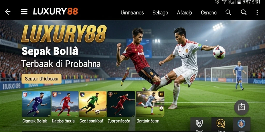 Gameplay sepak bola LUXURY88 yang menegangkan dan seru.