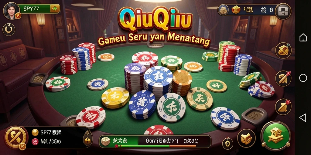 Gameplay SPY77 dengan suasana QiuQiu yang seru.