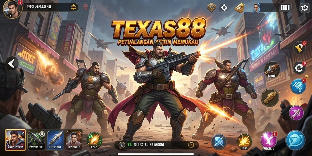 Tampilan gameplay aksi yang mendebarkan dalam TEXAS88.