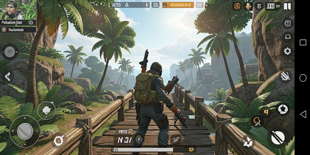 Tangkapan layar gameplay VC55 menampilkan aksi mendebarkan dalam pertempuran TPS.